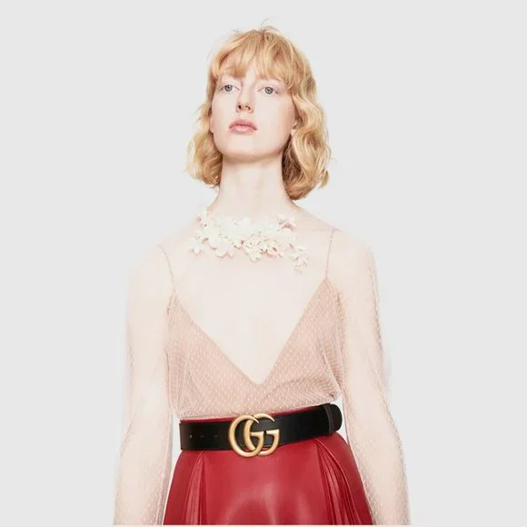 Gucci Re-Edition Wide Leather GG Belt - Picture 6 of 6